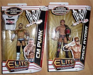 CM PUNK ZACK RYDER WWE Mattel Elite LOT of 2 Figures Series 16 17 