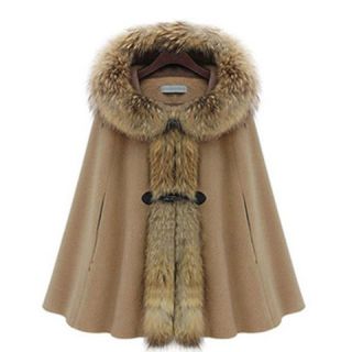   Loose Cape Cloak Poncho trench Coat Overcoat Outwear Parka Wrap