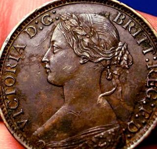 OLD ENGLISH COINS 1873 VICTORIA FARTHING SCARCE