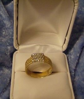   DIAMOND WEDDING BAND RIGHT HAND PAVE CLUSTER RING*REAL DEAL LQQK NR