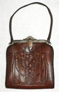 antique leather purse in Clothing, 