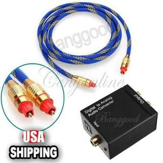   Coaxial Toslink to Analog RCA L/R Audio Converter +Toslink Cable