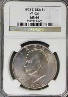   Double Die Reverse VP 001 Eisenhower Dollar NGC MS66   Cool Coin