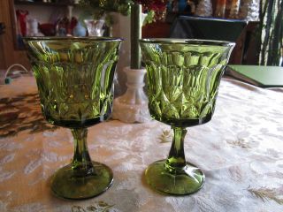 set (s) of 2 Noritake Perspective Green Stemmed Water Goblets