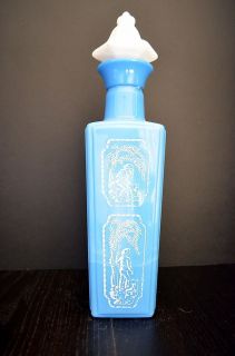 Vintage 1965 Jim Beam Cameo Blue Decanter Bottle