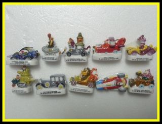 PORCELAIN WACKY RACES SET CARS COLLECTION MUTTLEY DICK DASTARDLY 