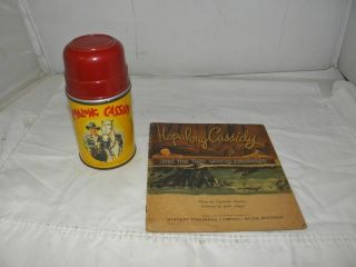   Hopalong Cassidy Items 1950s Metal Thermos & 1951 Hopalong Book