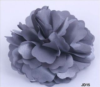   Satin Peony Head Flower Hair Clips Brooch Fit DIY Decoration JD