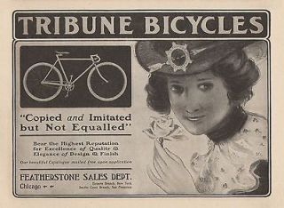   Vintage 1901 Print Ads on one page COLUMBIA, TRIBUNE, MONARCH BICYCLES