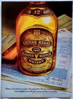 Vintage 1979 Chivas Regal Blended Scotch Whiskey Magazine Ad Tax 
