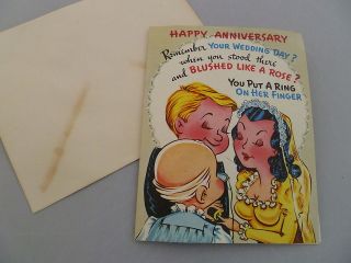 Novo Laugh Vntg 1948 Wedding Anniversary Card Envelope