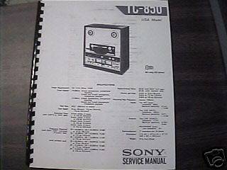 SONY TC   850 r/r OWNER AND SERVICE MANUALS