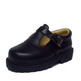   BUS 8160 Toddler Girls Black Leather Mary Jane School Dress Shoes