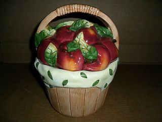 Cooks Club Ceramic Apple Basket Cookie Jar