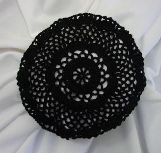 Large Hair Net Bun Cover flower / traditional style Hand Crochet Amish 