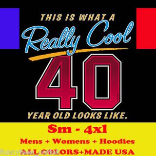 40 TH BIRTHDAY funny gag gift humor over the hill MENS LARGE BLACK T 