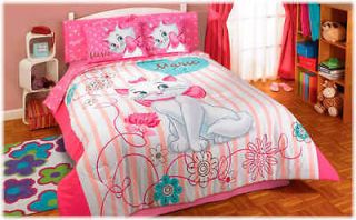 Disney Kittie Kitten Cat Marie Comforter Bedding Set Queen / 4 Pcs