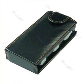 Leather Case Cover Flip Pouch For Nokia 5800 Black New