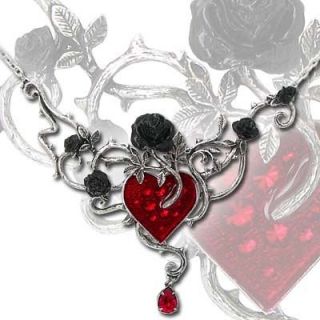   Gothic Bed of Blood Roses Tangled Emotions Swarovski Crystal Necklace