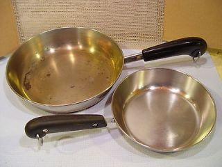 Paul Revere Ware 2  Copper Clad Sauce Stainless Steel Skillets   8 