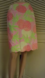 Lilly Pulitzer Pink Pastel Pineapple Print Skirt Tropical Punch US 8