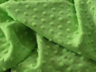   GREEN MINKY CUDDLE DIMPLE DOT CHENILLE SEW CRAFT QUILT FABRIC 30x36