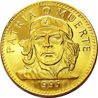 CHE GUEVARA GOLD Coin 3 Pesos Patria Muerte Fidel Cuba