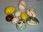 Italy Marble & 8 Ceramic Easter Eggs w/ pansies, basket of greenery 