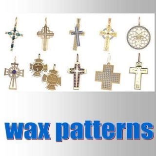 10 crosses wax patterns for casting gold jewelry set#4