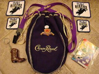 Crown Royal Key Chain, Light up Pin, Patches & More In 750Ml. Bag