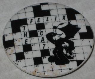 Approx 1.75 Felix the Cat Crossword Puzzle Pin   Has Spots
