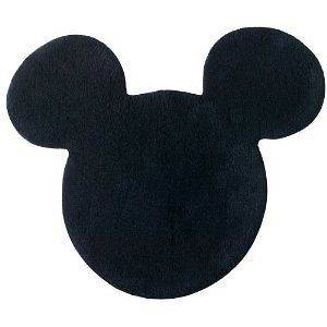 Disney MICKEY MOUSE BATH MAT Bathroom Rug Black Head & Ears 26x30