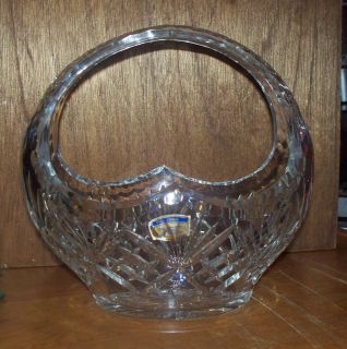 Large Polonia Lead Crystal Basket   BEAUTIFUL REDUCED   2nd time