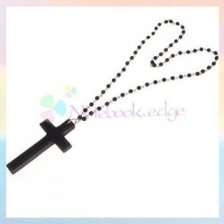Cheap Men Suits Wooden Cross Long Bead Jewelry Necklace
