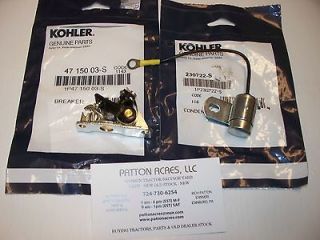 Cub Cadet Kohler Points & Kohler Condenser for 100 102 122 123
