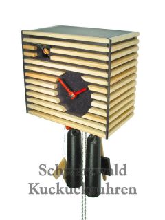 Black Forest Modern Art Cuckoo Clock Bauhaus black NEW