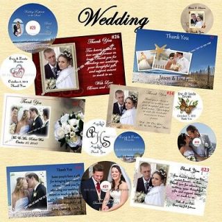  Thank You Cards Stickers Personalized CD & DVD Wedding Album Custom