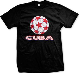   Soccer Ball With Stars Cuban World Cup Olympics Mens V Neck T Shirt
