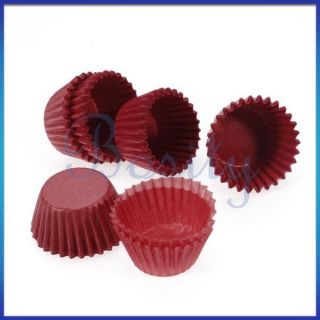   Plain RED Cake Chocolate Paper Cases Cupcake Liners Baking Cups Wraps