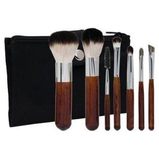 CROWN BRUSH Mini Badger 7 Piece Makeup Brush Set w/ Nylon Case 602 NEW 