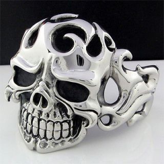   HANDCUFF Stainless Steel Bangle Cuff Bracelet 7 (Skull Height 55mm
