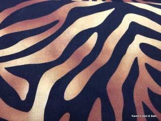 Brown & Black Zebra Stripes Striped Stripe Skin Print Curtain Valance 