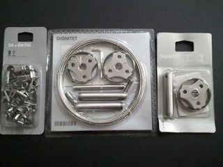 IKEA DIGNITET COMPLETE SET   CORNER FIXTURE   CLIPS AND RINGS*