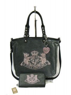  COUTURE Scottie Embroidery Crest Shoulder Tote Bag Charm & Wallet