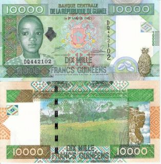 GUINEA 10000 Francs Banknote World Currency Money BILL Africa Note 