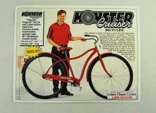 Coker Cycles Monster Cruiser Bicycle Catalog Print NEW Old Stock The 