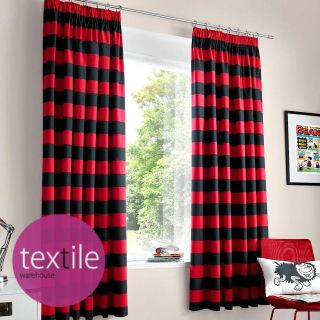   Dennis the Menace and Gnasher Red Black 66x72 Lined Pair of Curtains