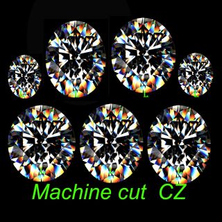   AAAAAAA 2.75mm Loose White Round Stones Lot Machine Cut CZ USA