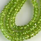 Peridot Machine Cut Faceted Rondell Beads 2x3mm 13 inches AAA