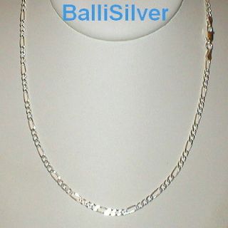   Silver 925 3mm FIGARO CHAIN NECKLACE Real Italian Solid Silver